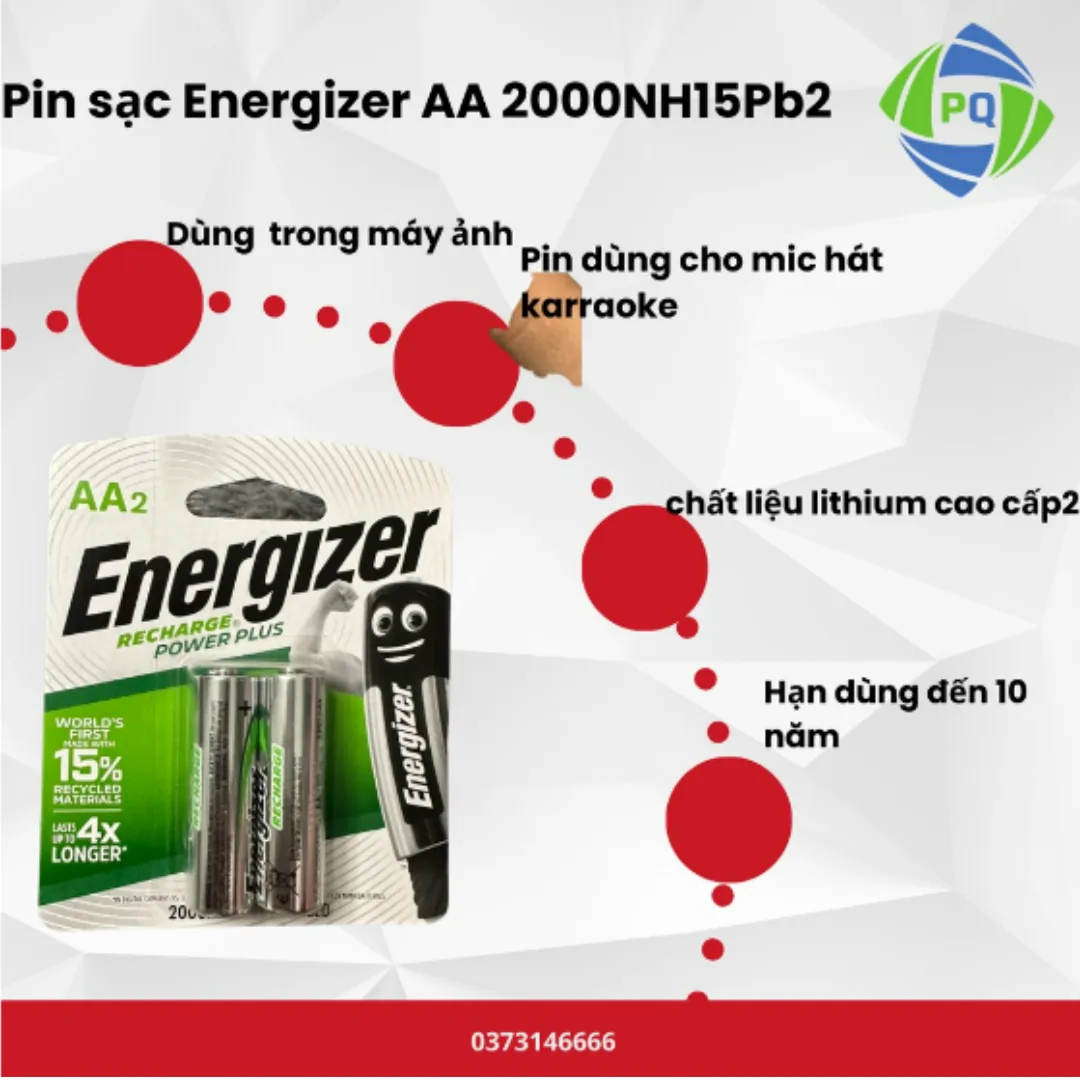 Pin Micro; Pin Karaoke; Pin sạc AA Energizer NH15ERP2 Extreme AA2300mAh 1.2v _Made in Japan - Pin Phú Quý