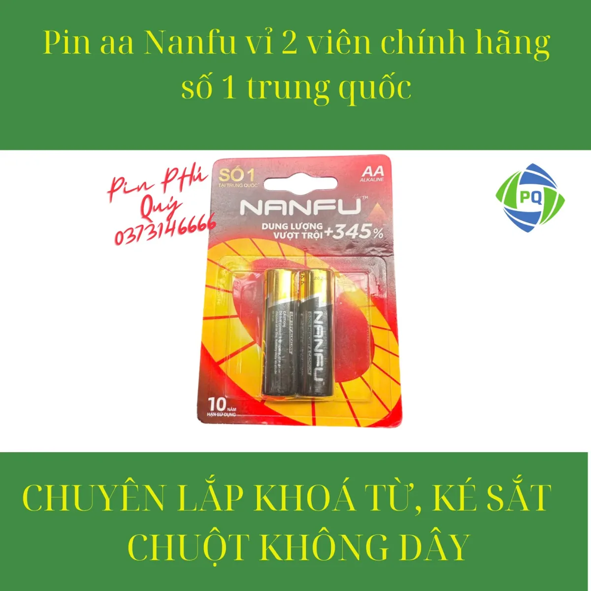 Pin aa nanfu vỉ 2 viên chính hãng - Pin Phú Quý
