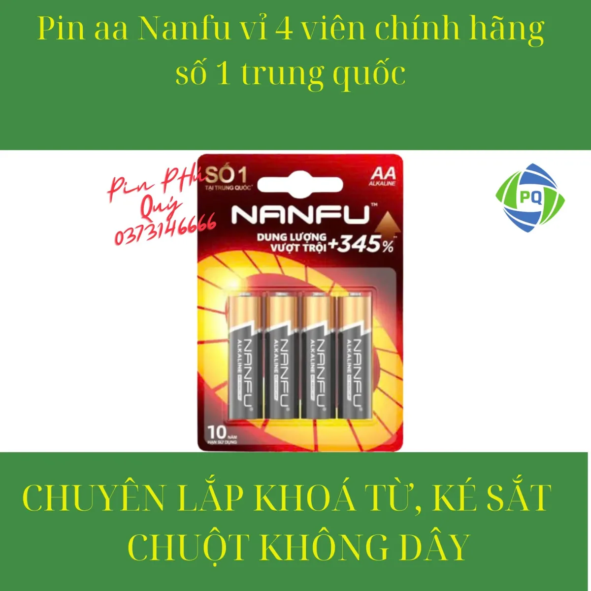 Pin aa nanfu vỉ 4 viên chính hãng - Pin Phú Quý
