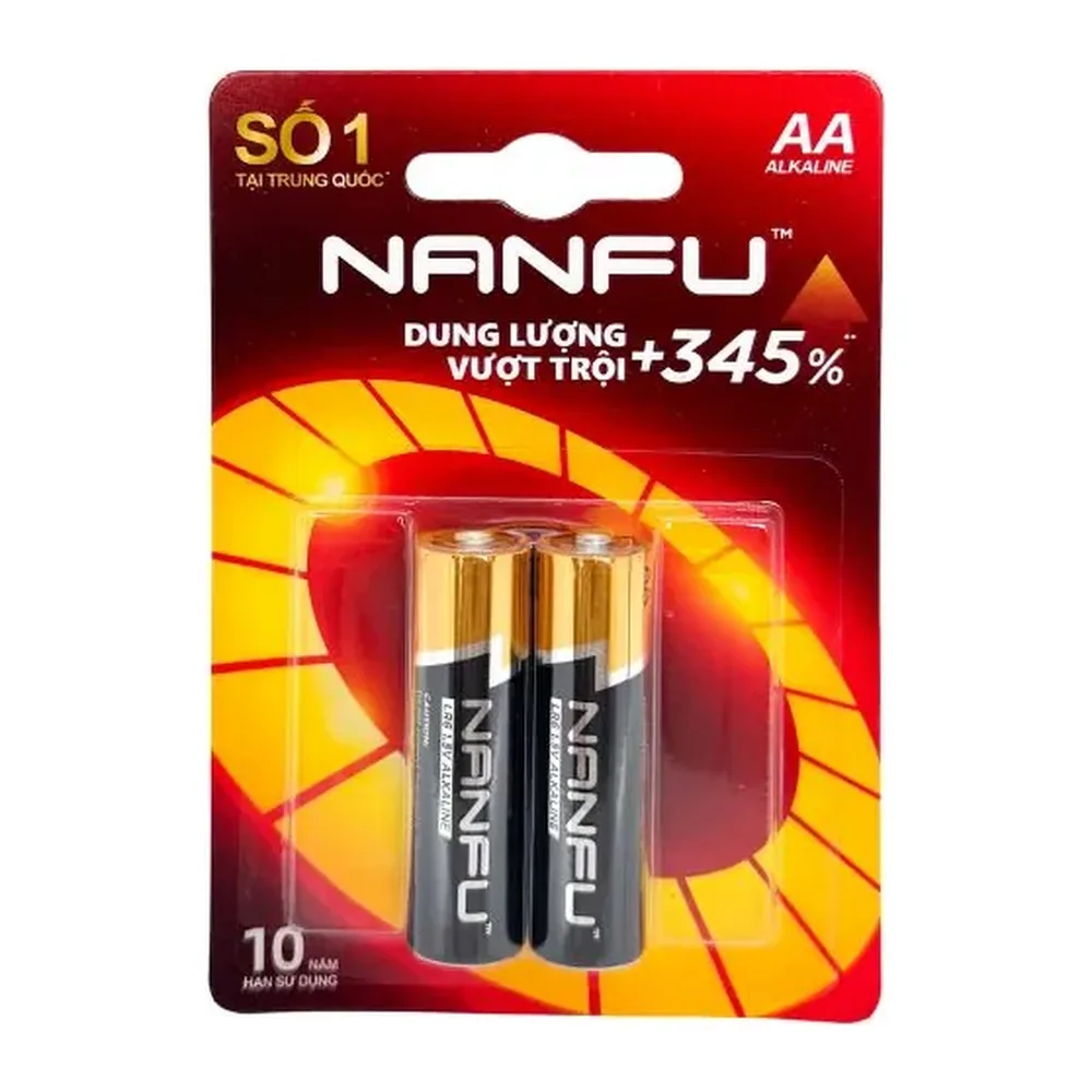 Pin aa nanfu vỉ 2 viên chính hãng