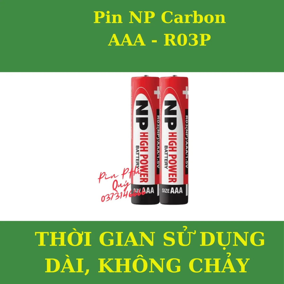 Pin NP AAA cacbon gói 2 viên - Pin Phú Quý