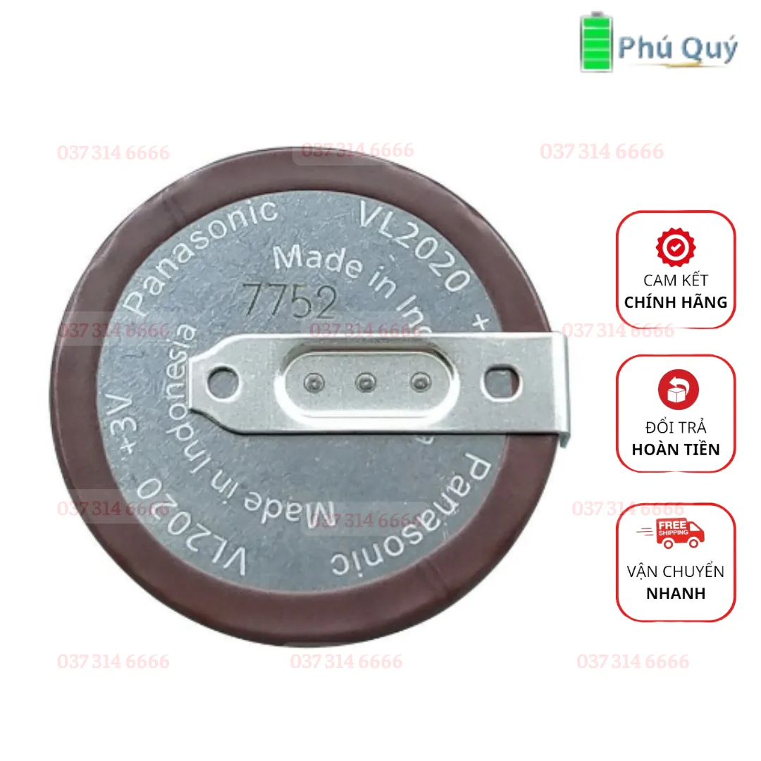 Pin Panasonic VL2020/HFN điều khiển từ xa pin cúc áo sạc 3V kèm chân hàn - Pin Phú Quý