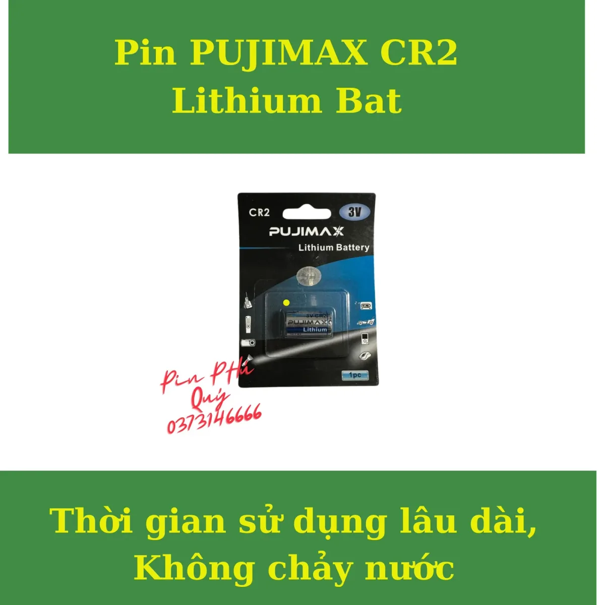 Pin Pujimax cr2 3v chính hãng Lithium - Pin Phú Quý