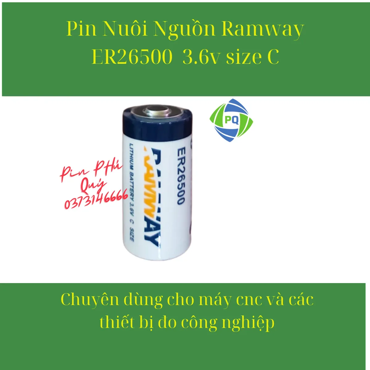 Pin Ramway ER26500 C 3.6V chính hãng, giá rẻ - Pin Phú Quý