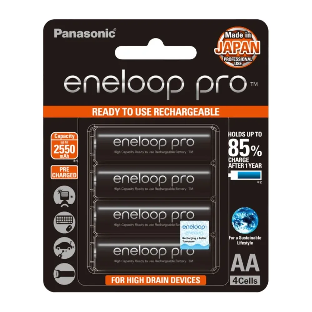 Pin sạc AA Panasonic Eneloop BK-3HCCE 2550 mAh vỉ 4 viên