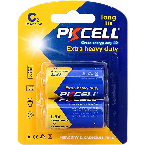 Pin C Pkcell vỉ 2 viên - Pin Phú Quý