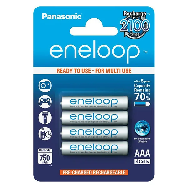 Pin sạc AAA Panasonic Eneloop 750 mAh vỉ 4 viên