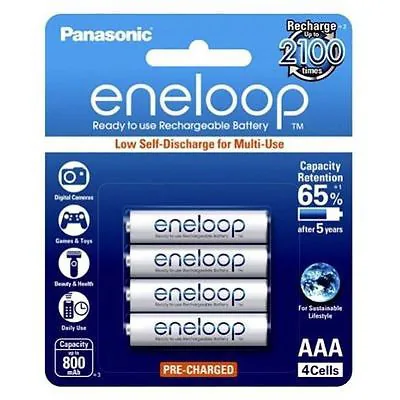 Pin sạc AAA Panasonic Eneloop 800 mAh vỉ 4 viên