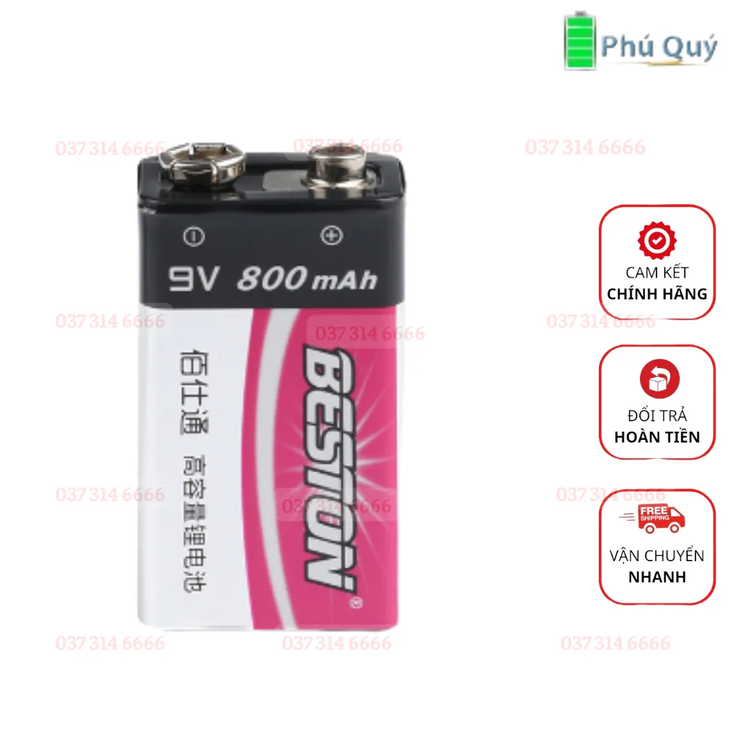 pin sạc beston 9V lithium-ion - Pin Phú Quý