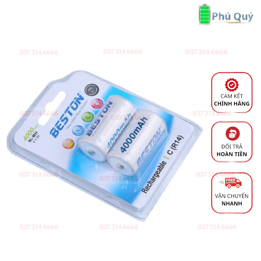 Pin sạc beston loại C 1.2V 4000mAh - Pin Phú Quý
