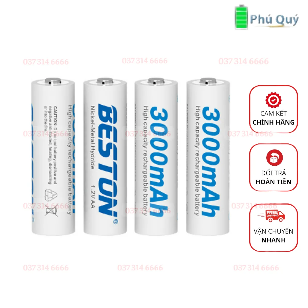 Pin sạc beston Niken-Hydro AA 3000mAh - Pin Phú Quý
