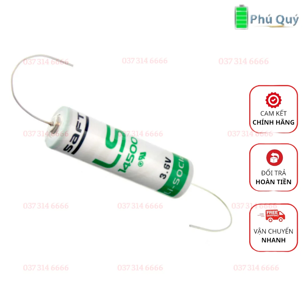 Pin SAFT LS14500 / AA Lithium có dây hàn (CNA) – 3.6V - Pin Phú Quý