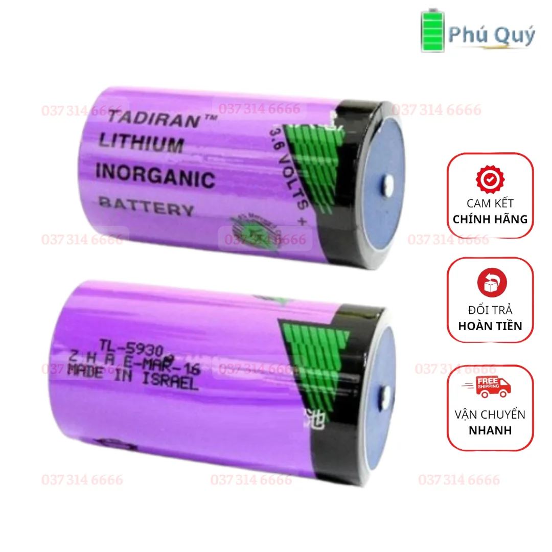 PIN TADIRAN TL-5930 LITHIUM 3.6V SIZE D 19000MAH MADE IN ISRAEL - Pin Phú Quý
