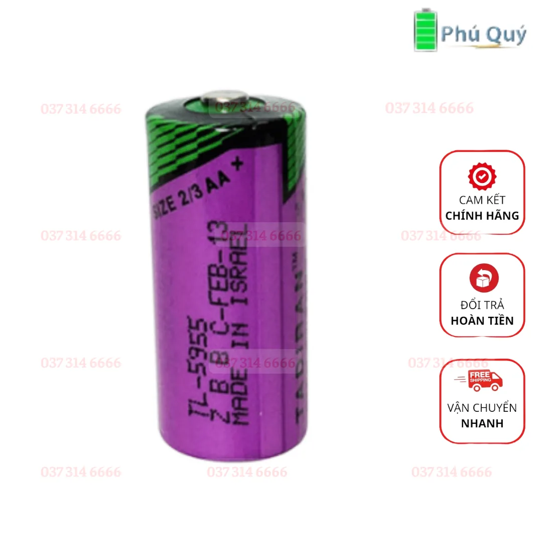 PIN TADIRAN TL-5955 LITHIUM 3.6V SIZE 1/2AA 1650MAH MADE IN ISRAEL - Pin Phú Quý