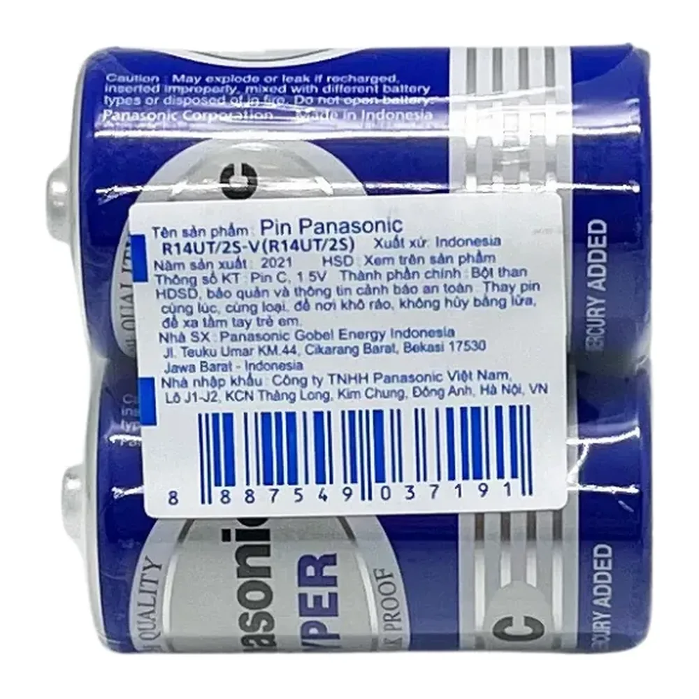 Pin trung Panasonic Hyper C Carbon gói 2 viên