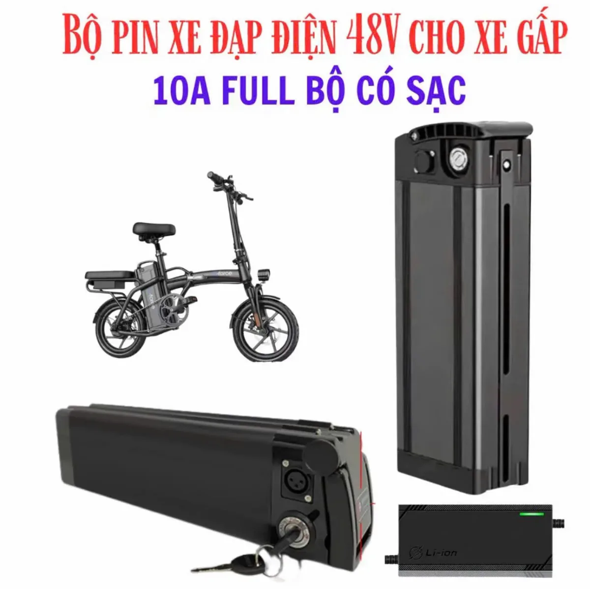 pin xe dap dien cho xe gap 48v 10A