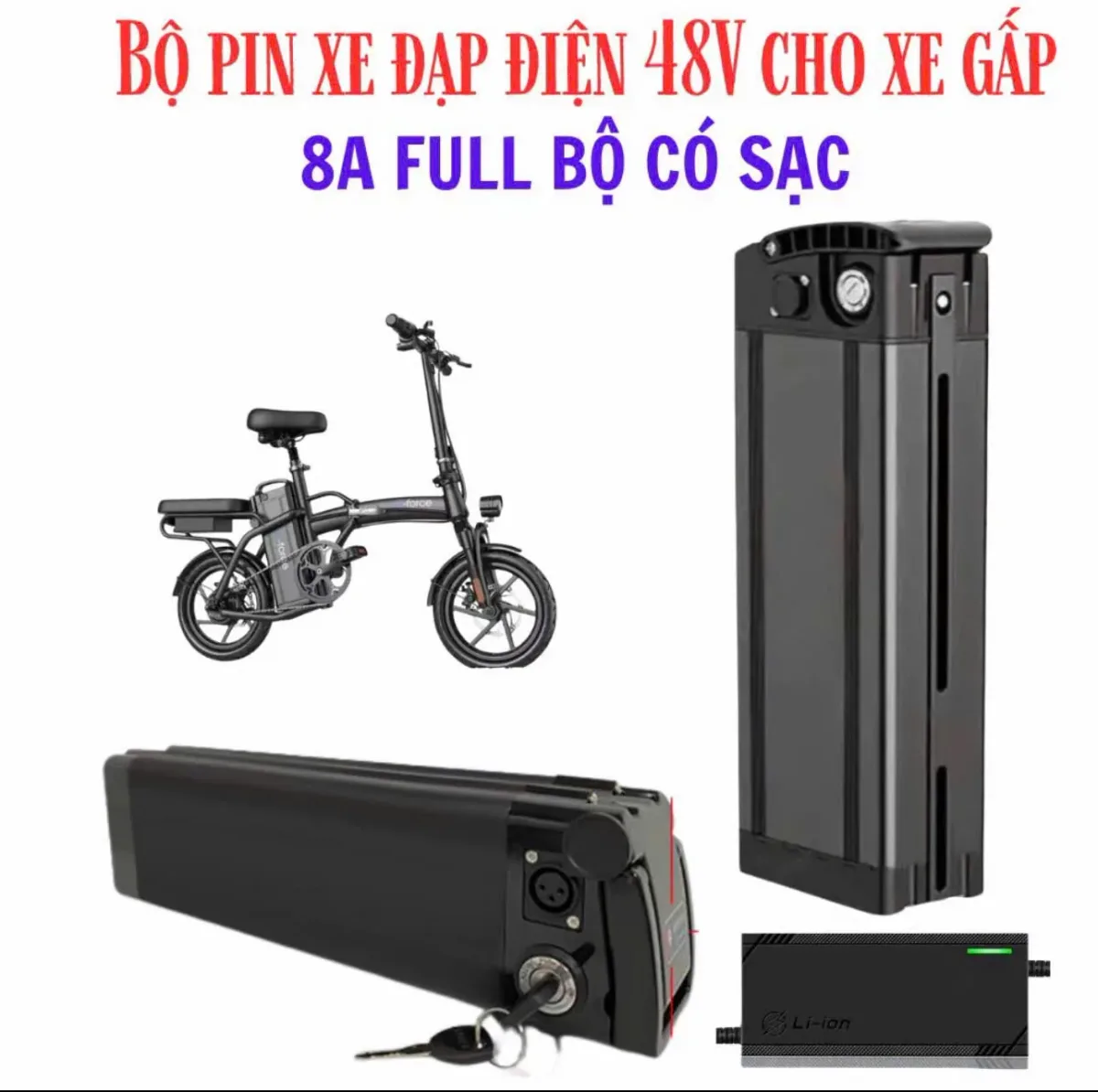 pin xe dap dien cho xe gap 48v 8A