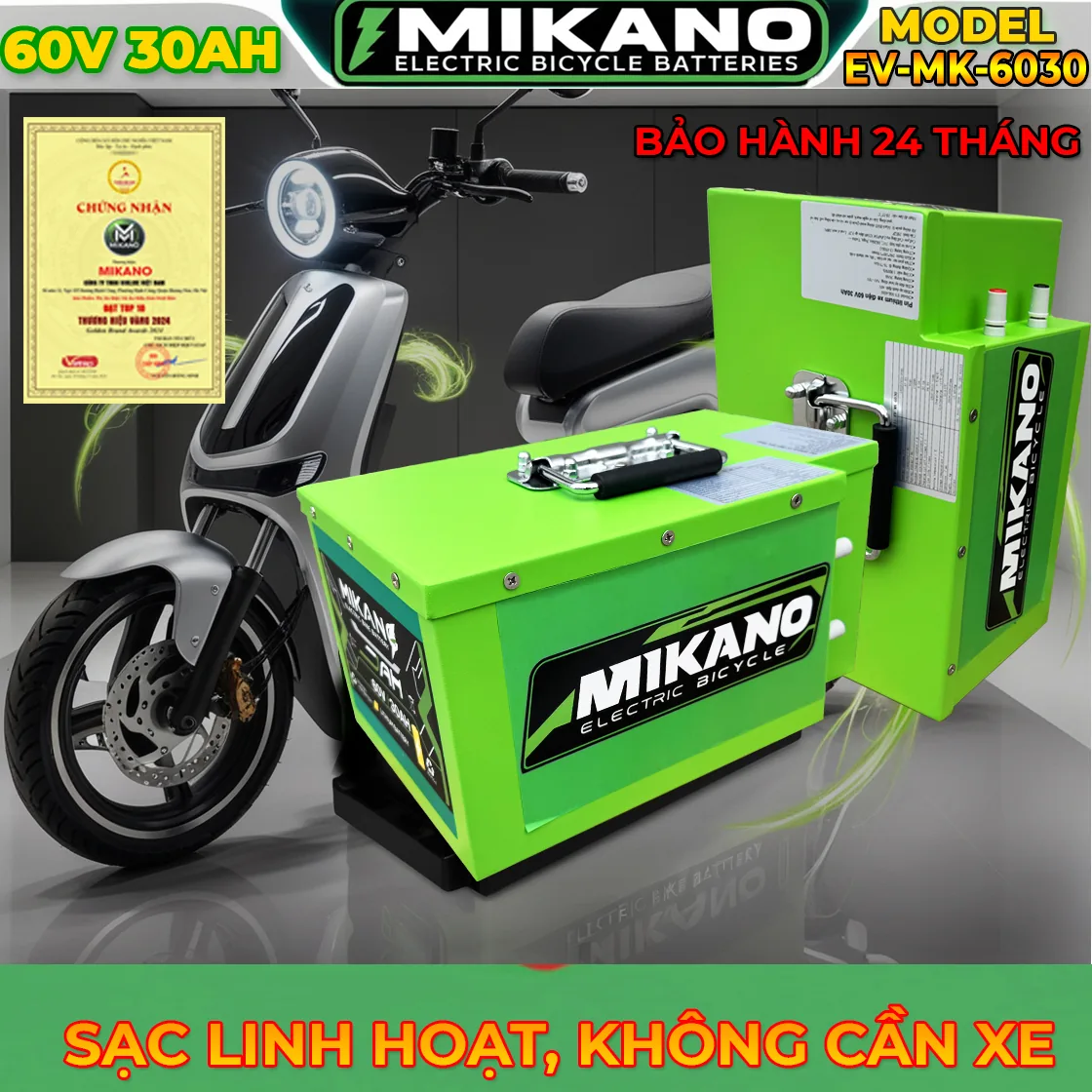 Pin lithium 60V 30Ah xe máy điện
