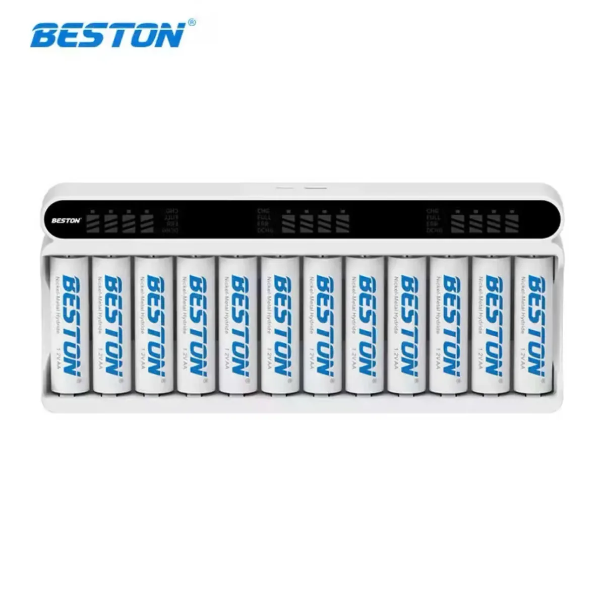 Sạc Beston C9025L – bộ sạc 12 khe pin Ni-MH 1.2V thông minh, tự ngắt, bảo vệ pin tối ưu