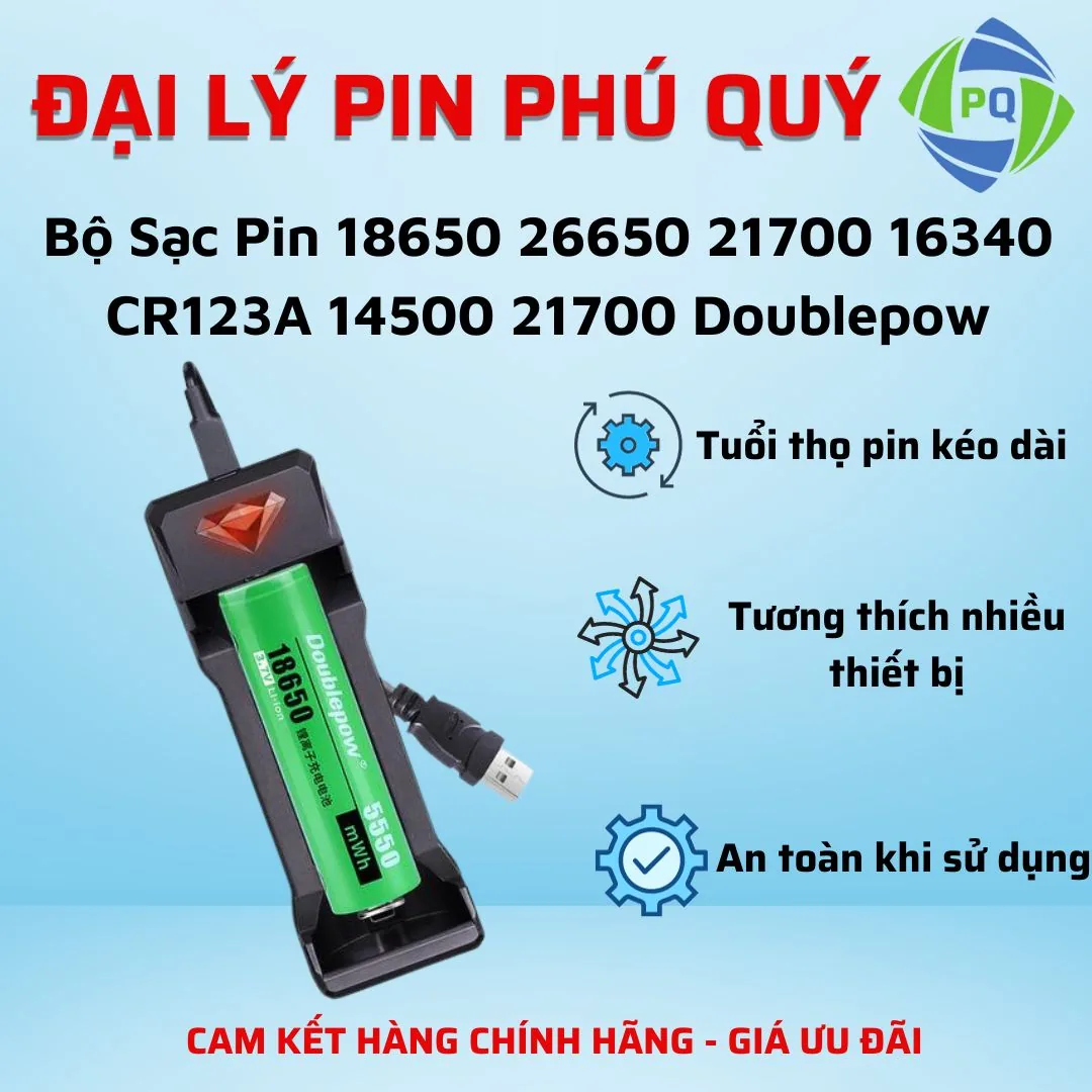 Bộ Sạc Pin 18650 26650 21700 16340 CR123A 14500 21700 Tự Ngắt