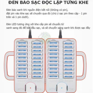 Bộ sạc pin 40 khe BST-C880 có đèn báo sạc, sạc nhanh và tự ngắt khi đầy - Ảnh 3