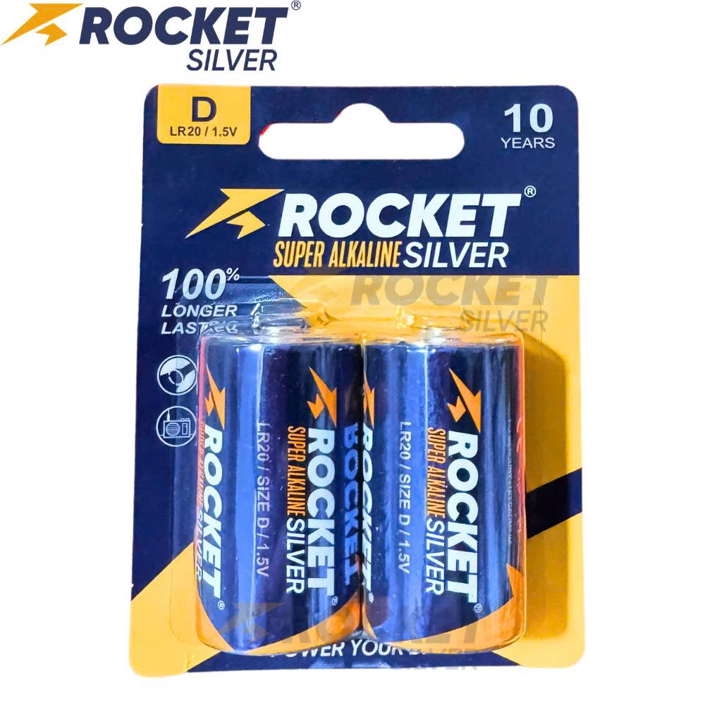 Pin Rocket gold alkaline Lr20 vỉ 2 viên