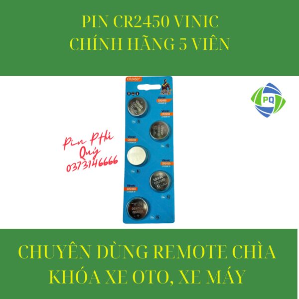 Pin Vinnic cr2450 3v chính hãng vỉ 5 viên