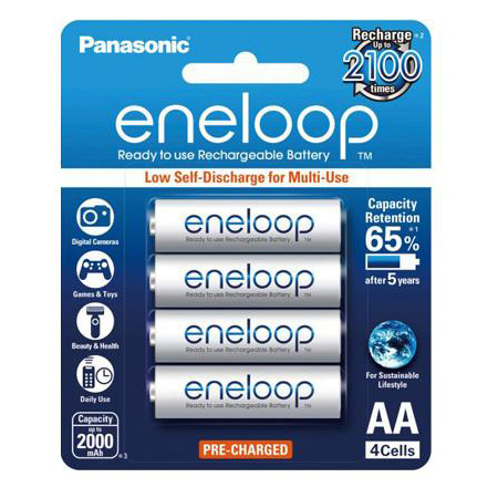 Pin sạc AA Panasonic Eneloop 2000 mAh vỉ 4 viên