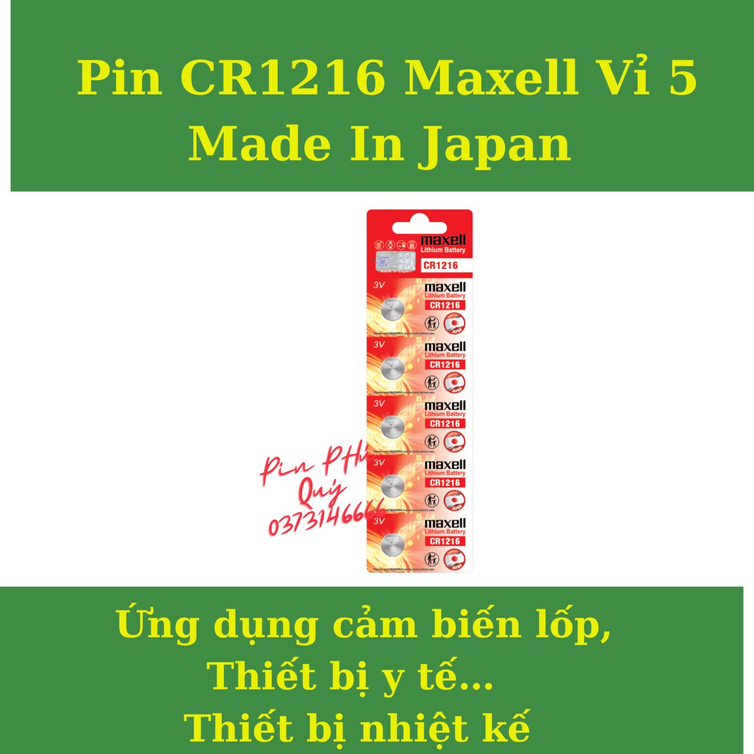 Pin cr1216 Maxell chính Hãng vỉ 5 viên giá rẻ