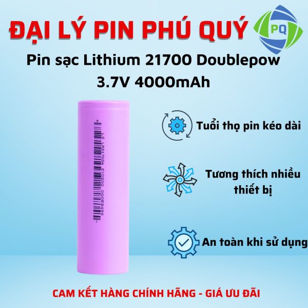 pin sạc Lithium 21700 Doublepow 3.7V 4000mAh