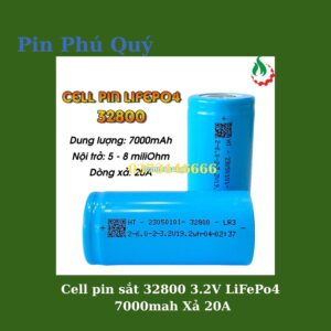 Pin sắt  32800 3.2vont, Cell pin sắt 32800 3.2V LiFePo4 7000mah 15C Xả 20A