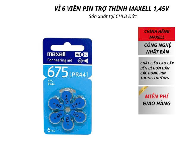 Pin Trợ Thính Maxell PR44 (A675)