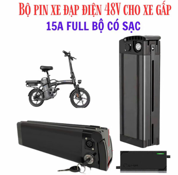 Pin Xe đạp điện 48V cho xe gấp 15AH Chính Hãng, giá rẻ